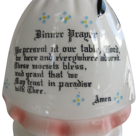 Vintage Enesco Mother in Kitchen Prayer Pink Lady Napkin Holder Ceramic Japan - Picture 3 of 8